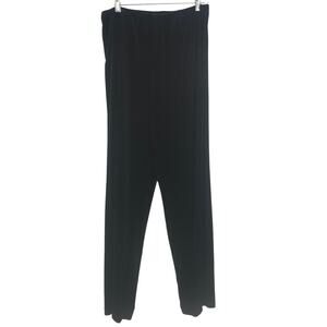 Black Velvet Pants High Rise Elastic Waist sz 14 Travel Spandex Track Suit Pants